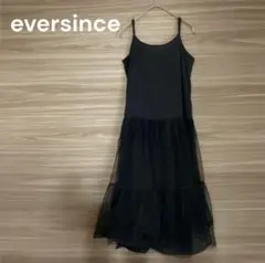 eversince 【F】ブラック チュールキャミワンピース インナー