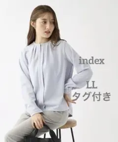 【タグ付き】 index ゴールドパーツタックブラウス LL きれいめ