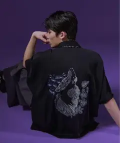 ⭐︎【HI】Ellno Loset ウルフ刺繍モモンガシャツ M