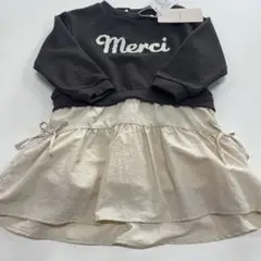 ロゴ　ドッキングワンピース　Merci プティマイン 90