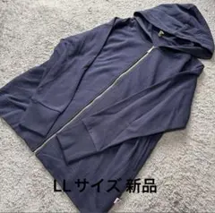 大きいサイズ Lakushiru 長袖パーカー紺 LL新品