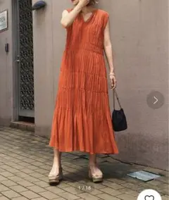 SHIRRING PLEATS NS DRESS