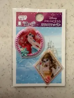 ☆Disneyプリンセス アリエル&ベル 2WAYミニワッペン☆