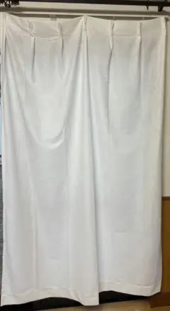 【ほぼ新品】ホワイト模様入りレースカーテン193×100cm　2枚組