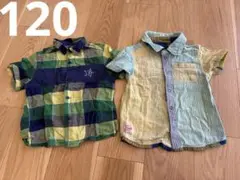 hakka kids BREEZE 半袖シャツ 120チェック ストライプ