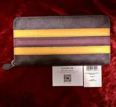 COACH シグネチャー VARSTY ラウンドジップ ウォレット 長財布