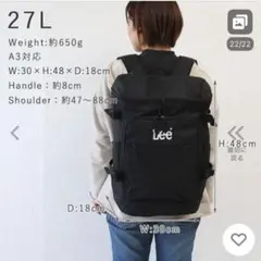 Lee ブラック リュック 27L A3対応