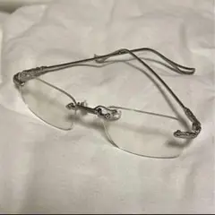 リムレス メガネ フチなし シルバー