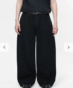 MENES Solid Black Super Baggy Jeans