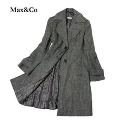 Maxu0026Co マックスマーラ ロングコート ツイード ヘリンボーン Aライン L
