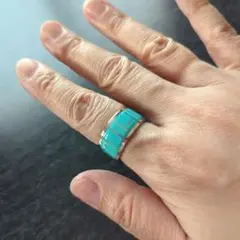 ☆インディアン ジュエリー ズニ ナバホ オパール インレイ 16.5号