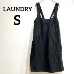 LAUNDRY 【S】黒 ストラップ付き ワンピース ジャンバースカート