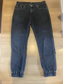 フリップザスクリプト ダークブルー リブ付き裾 デニムパンツ L