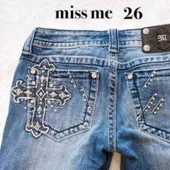【美品】miss me ミスミー スキニー ローライズ デニム 十字架 y2k
