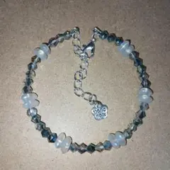 ハンドメイド　ブレスレット　グレー　シルバーNo.1