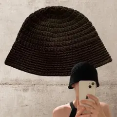 クロシェハット　バケットハット　ニット帽　クラッシャーハット　ビーニー　男女兼用