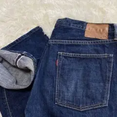 美品✨️ JOURNAL STANDARD 赤耳 革パッチ 濃紺 w34