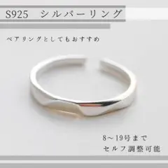 【S925 ユニセックス】フリーサイズ シンプル シルバーリング R0211