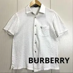 BURBERRY シアサッカー 半袖シャツ ホースロゴ刺繍 ノバチェック