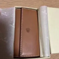 ロレックス キーケース 4連キーケース ブラウン レザーROLEX レディース