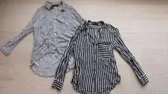 ZARA WOMAN ストライプ長袖シャツ　2枚セット