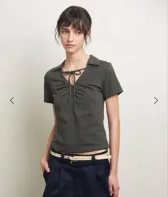 ATTISESSION フロントリボンショートスリーブTシャツ