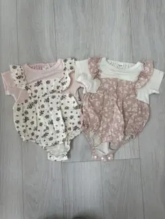 chil2半袖ロンパース　双子