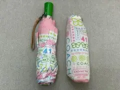 (K05000) コーチ COACH 晴雨兼用 ロゴ 総柄 ワンタッチ折り畳み傘