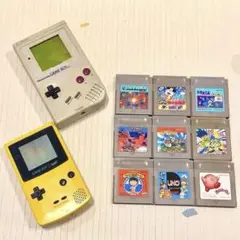 初代ゲームボーイ＋カラー 本体2台　＆　ソフト9本セット