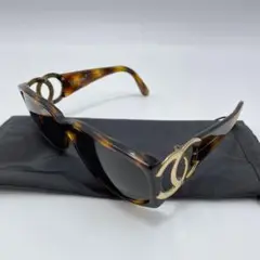 Chanel シャネル サングラス 鼈甲 ココマーク ブラウン ゴールド