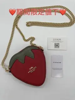 coach コーチ　ストロベリー　コインケース　ショルダー 11024626 Amazon | [コーチ] 小銭入れ 財布 チェーンショルダー CI182