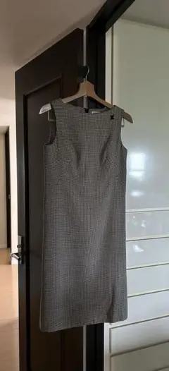 レノマ ノースリーブワンピース 白黒 千鳥格子 40 used