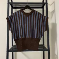 MARNI マルニ 美品 ボーダー Vネック ニットベスト オーバーサイズ