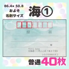 【海】宛名シール　差出人シール　普通サイズ　40枚　シンプル　風景