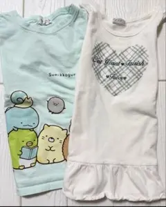 Tシャツ2枚セット（120cm）すみっコぐらし・ノースリーブ