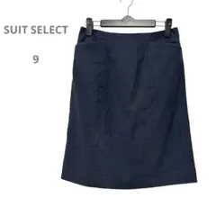 スーツセレクト　美品　膝丈タイトスカート　ウインドペン　オフィス　セレモニー　9