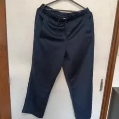 ネイビー ストレートカット ジャージパンツ