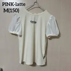 PINK-latte 半袖トップス M(150) アイボリー シアー袖