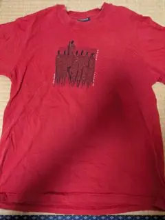 one way 赤 プリント Tシャツ