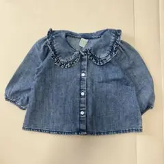 H&M デニム　フリル襟ブラウス　サイズ74