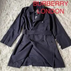 高級 BURBERRY LONDON トレンチコート ベルト付き ネイビー