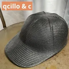 クッチロアンドシー qcillo & c キャップ　麦わら帽子　キャップ　黒