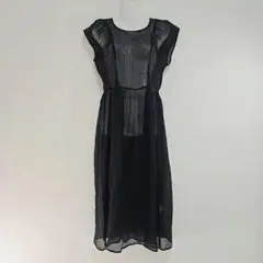 【美品】ジェナエスパスメルヴェイユ　シースルーワンピース　黒　F