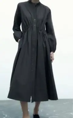 【美品】2023AW ZARA ザラ　ワンピース S チャコールグレー