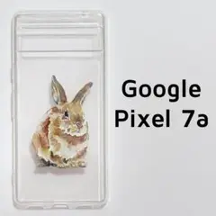 Google Pixel7a ケース クリア うさぎ シンプル 透明