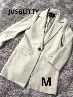 JUSGLITTY アンゴラ混 チェスターコート 美品