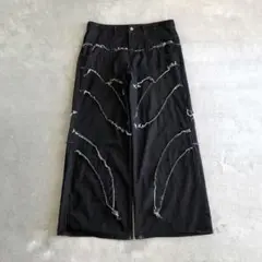 archive baggy wide black denim