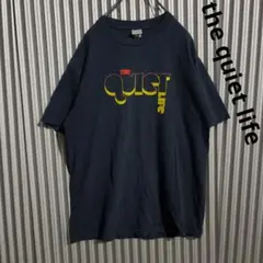 USA製 thequietlife Tシャツ ネイビー プリント くすみフェード