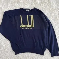 【希少】dunhill LONDON ロゴニット 紺×黄