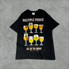 FOX ベルギービール グラス お酒 Tシャツ L ブラック 黒